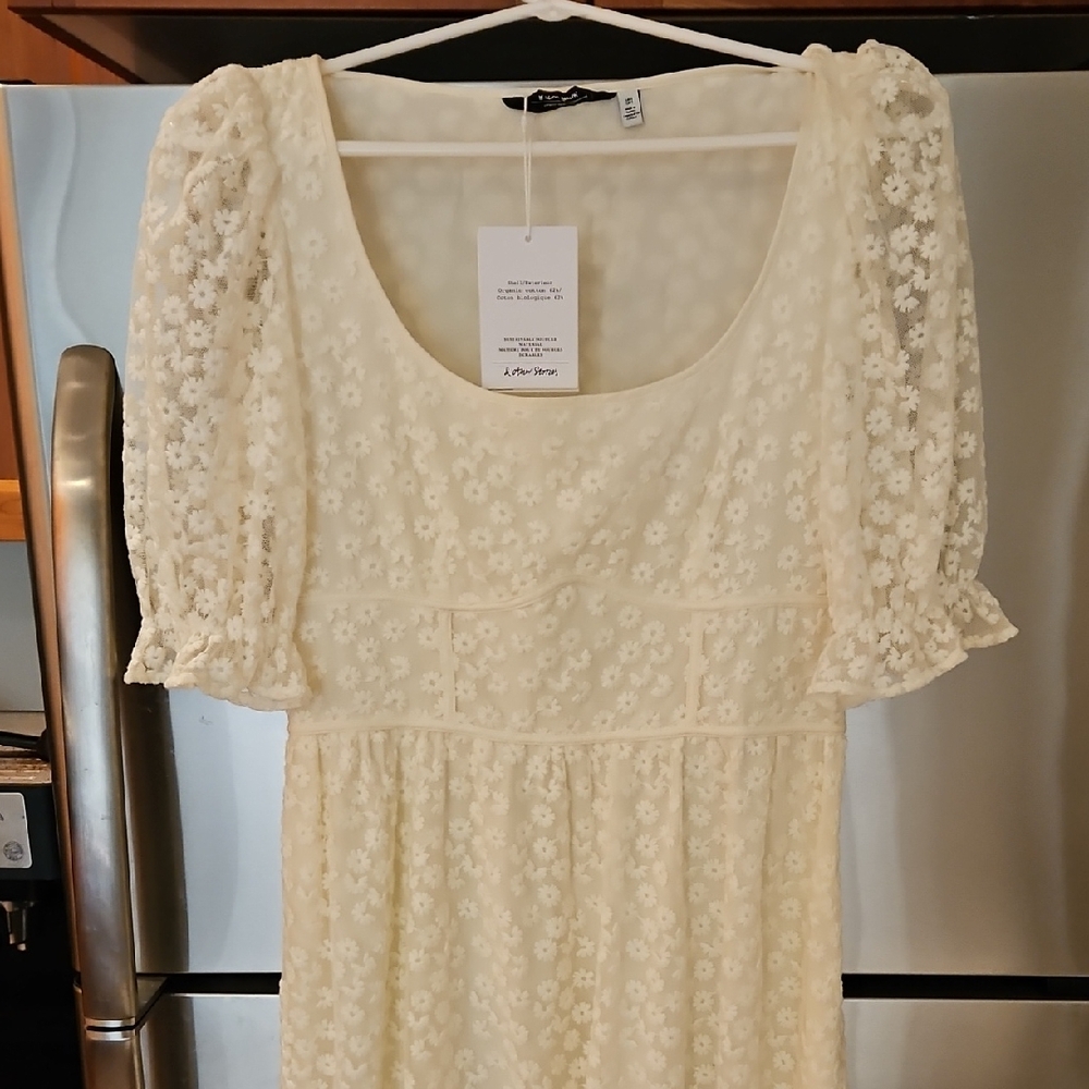 & Other Stories Cream Floral Midi Dress